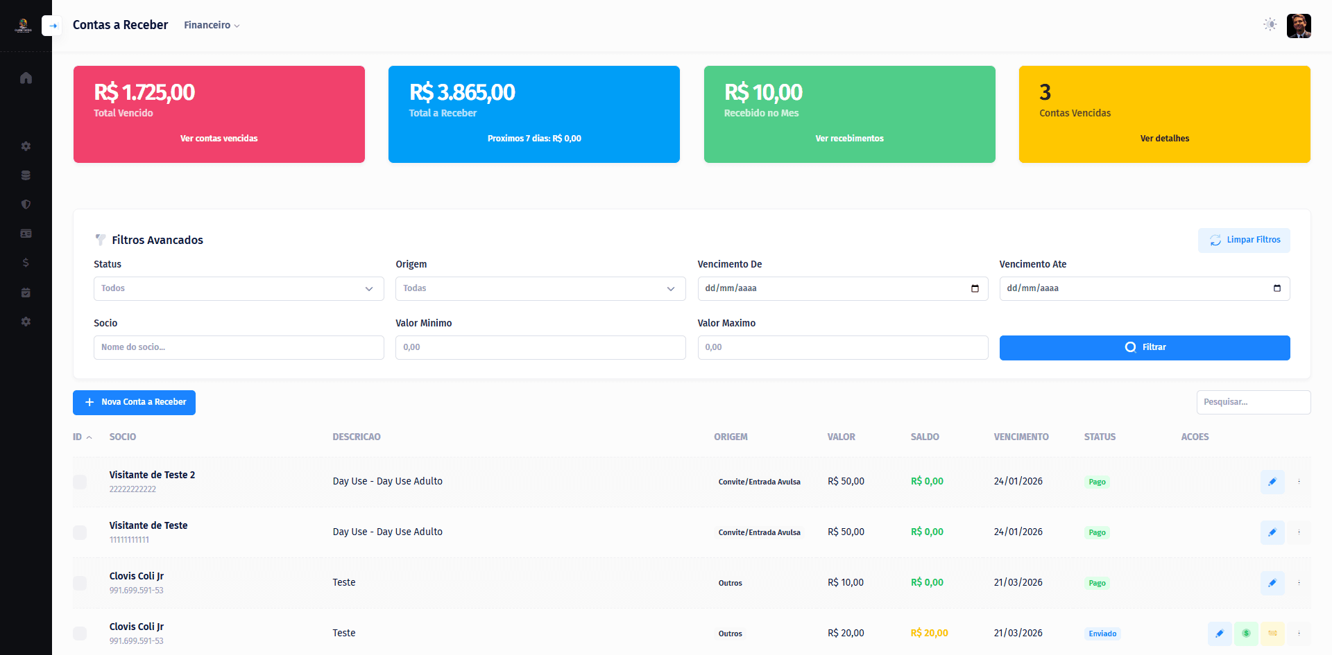 Screenshot Financeiro Completo